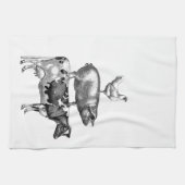 ヴィンテージ素朴飼育動物キッチン キッチンタオル (横)