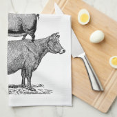 ヴィンテージ素朴飼育動物キッチン キッチンタオル (四つ折り)