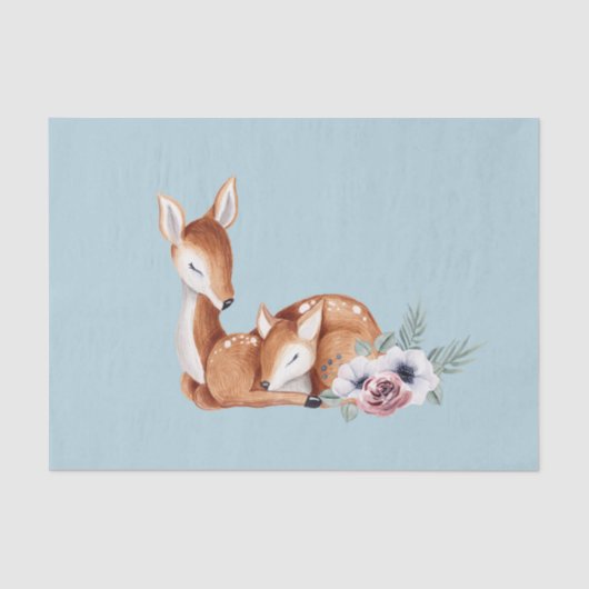 ヴィンテージ素朴鹿の森フローラ赤ちゃんシャワー 薄葉紙 (正面)