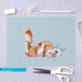 ヴィンテージ素朴鹿の森フローラ赤ちゃんシャワー 薄葉紙 (クラフト)