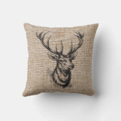 ヴィンテージ素朴鹿〔雄ジカの〕枝角オンブラフェイクップ クッション (裏面)