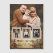 ヴィンテージ素朴4写真メリークリスマスグリーティング (正面)