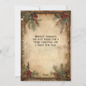 ヴィンテージ素朴4写真メリークリスマスグリーティング シーズンカード (裏面)