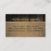 ヴィンテージ素朴・バーラップ・ウッド・ルック・モノグラム#2 名刺 (裏面)