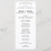 ヴィンテージ素朴，国，白結婚式 プログラム (裏面)