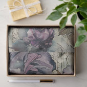 ヴィンテージ紫とピンクのバラの古いスクリプトのデコページ 薄葉紙 (ギフト)