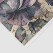 ヴィンテージ紫とピンクのバラの古いスクリプトのデコページ 薄葉紙 (詳細)