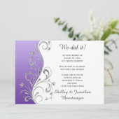 ヴィンテージ紫と銀華美フローラ渦巻き 招待状 (スタンド正面)
