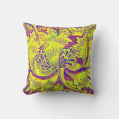 ヴィンテージ紫と黄色のアールデコパターン枕 クッション (正面)