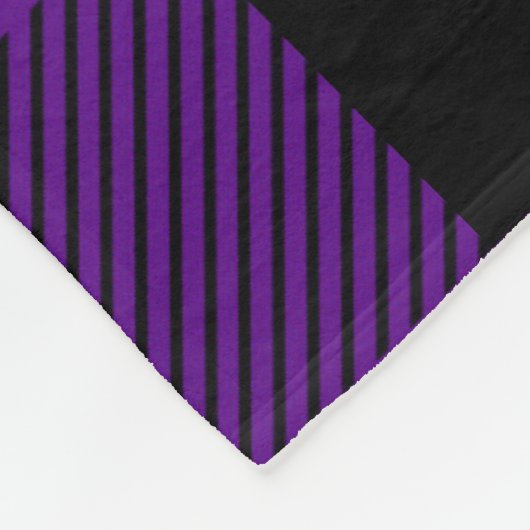 ヴィンテージ紫と黒のバッファロープレイド フリースブランケット (角)