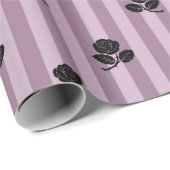 ヴィンテージ紫のバラパターン ラッピングペーパー (ロールコーナー)