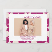 ヴィンテージ紫のミッドセンチュリーモダン写真 案内状 (正面)