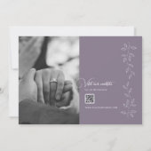 ヴィンテージ紫の写真の日付カードの保存 セーブザデート (裏面)