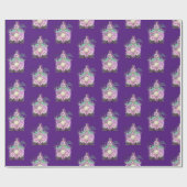 ヴィンテージ紫の海の魔女のパターン ラッピングペーパー (フラット)