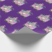 ヴィンテージ紫の海の魔女のパターン ラッピングペーパー (角)