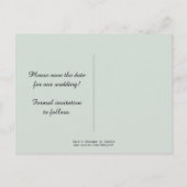 ヴィンテージ紫の緑のライブラリカード日付を保存 案内ポストカード (裏面)