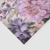 ヴィンテージ紫の花と蝶の切り離し 薄葉紙 (詳細)