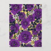 ヴィンテージ紫の野花 シーズンポストカード (正面)