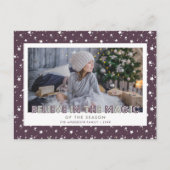 ヴィンテージ紫の雪の星の写信じ真 シーズンポストカード (正面)