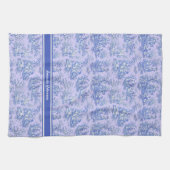 ヴィンテージ紫の青いトワール・ド・ジュイ キッチンタオル (横)