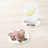 ヴィンテージ紫カトレヤオーキッド、熱帯花 コースター (側面)