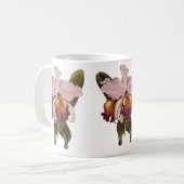 ヴィンテージ紫カトレヤオーキッド、熱帯花 コーヒーマグカップ (正面左)