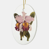 ヴィンテージ紫カトレヤオーキッド、熱帯花 セラミックオーナメント (左)