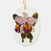 ヴィンテージ紫カトレヤオーキッド、熱帯花 セラミックオーナメント (裏面)