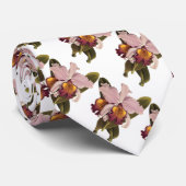 ヴィンテージ紫カトレヤオーキッド、熱帯花 ネクタイ (ロール)