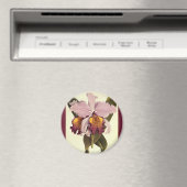 ヴィンテージ紫カトレヤオーキッド、熱帯花 マグネット (インサイチュ (食洗機))