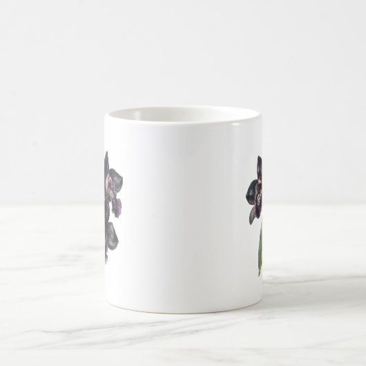 ヴィンテージ紫クラシックと黒のオーキッドコーヒーマグ コーヒーマグカップ (中央)