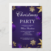 ヴィンテージ紫クリスマス 招待状 (正面/裏面)