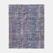 ヴィンテージ紫クリームヘリンボーン フリースブランケット (正面)