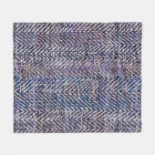 ヴィンテージ紫クリームヘリンボーン フリースブランケット (正面(横))