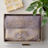 ヴィンテージ紫グランジ壁金ゴールド箔バロック 薄葉紙 (ギフト)