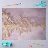 ヴィンテージ紫グランジ壁金ゴールド箔バロック 薄葉紙 (クラフト)