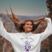 ヴィンテージ紫ドリームキャッチャー付前向き引用文 パーカ