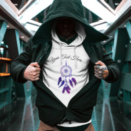 ヴィンテージ紫ドリームキャッチャー付前向き引用文 パーカ