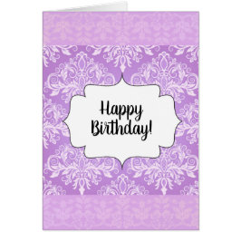 ヴィンテージ紫ハッピーバースデーグリーティングカード