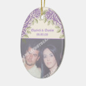 ヴィンテージ紫バラ結婚ズ セラミックオーナメント (左)