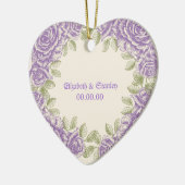 ヴィンテージ紫バラ結婚ズ セラミックオーナメント (左)