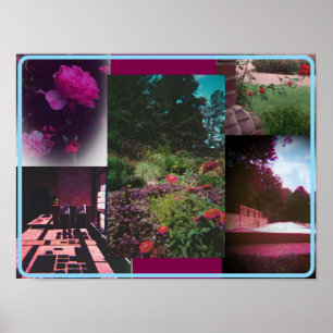 ヴィンテージ紫フィルムコラージュ ポスター