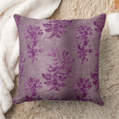 ヴィンテージ紫フランスのフローラダマスクパターン クッション (ブランケット)