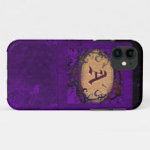 ヴィンテージ紫フローラとモノグラムA Case-Mate iPhoneケース (裏面(横))