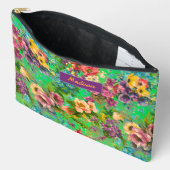 ヴィンテージ紫フローラグリーンパターンモノグラム アクセサリーポーチ (見開き)