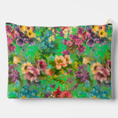 ヴィンテージ紫フローラグリーンパターンモノグラム アクセサリーポーチ (裏面)