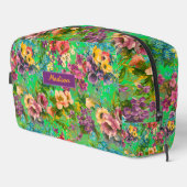 ヴィンテージ紫フローラグリーンパターンモノグラム ドップキット (右コーナー)