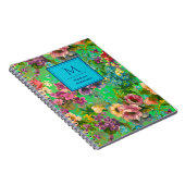 ヴィンテージ紫フローラグリーンパターンモノグラム ノートブック (右側)