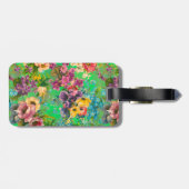 ヴィンテージ紫フローラグリーンパターンモノグラム ラゲッジタグ (裏面横)