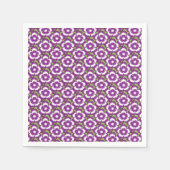 ヴィンテージ紫フローラディアンツスバルバータパターン スタンダードカクテルナプキン (正面)